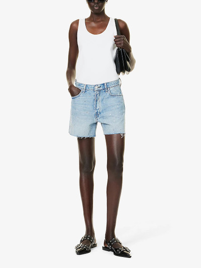 rag & bone Solana rhinestone-embellished denim shorts outlook