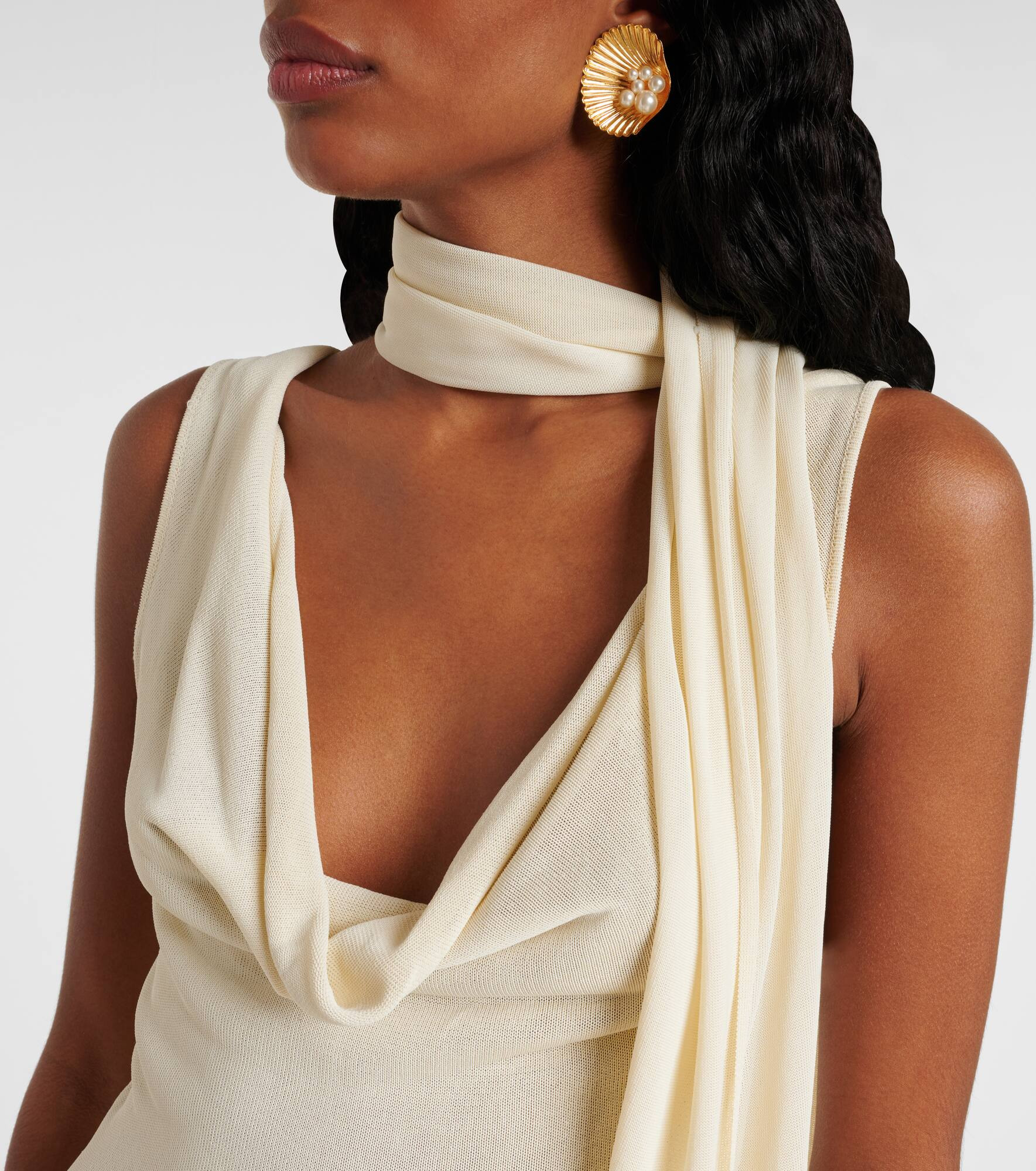 Scarf-detail draped maxi dress - 4