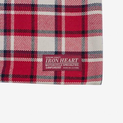 Iron Heart IHG-103-REDCRM Ultra Heavy Flannel Classic Check Cushion Cover - Red/Cream outlook