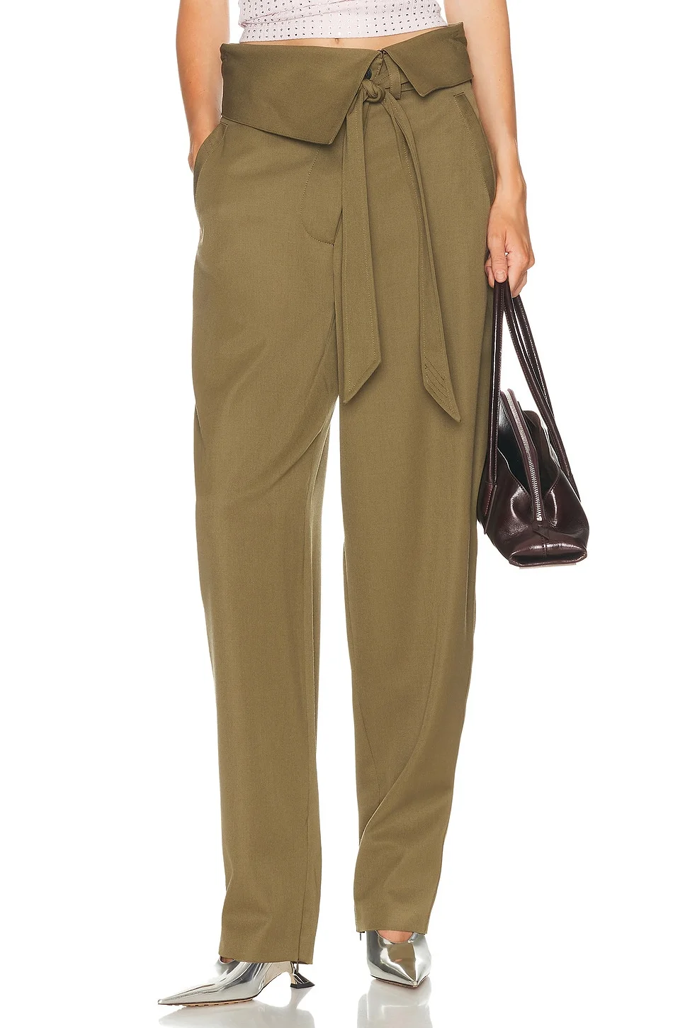 Folded Waist Long Pant - 1