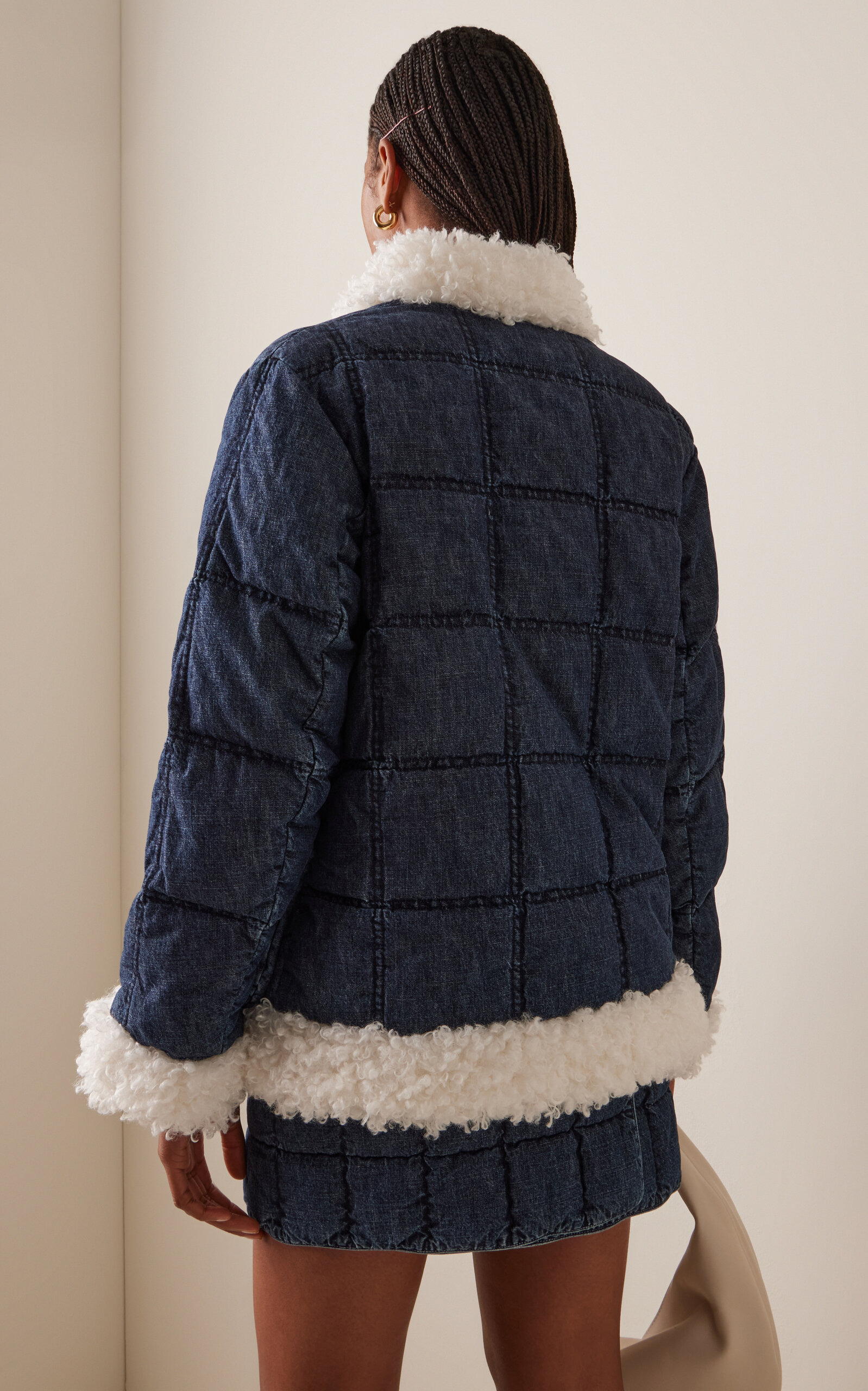 Keptar Quilted Denim Down Jacket blue - 5