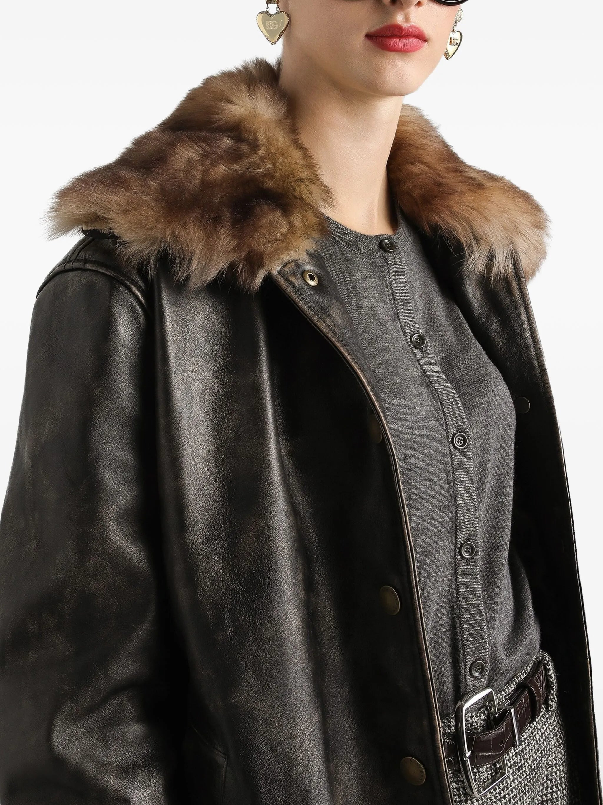 leather bomber jacket - 5