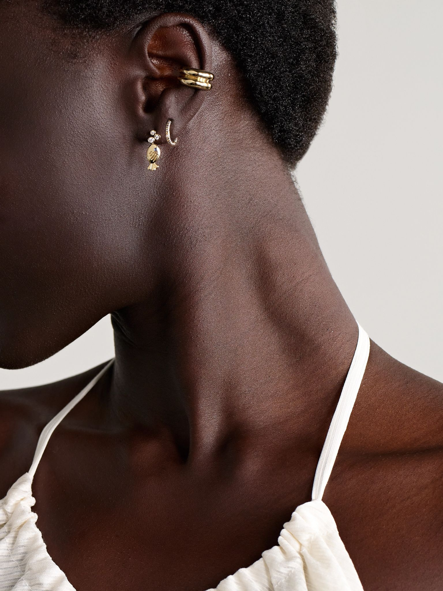 Sous L’Eau 9-karat gold, diamond and sapphire earrings Gold - 4