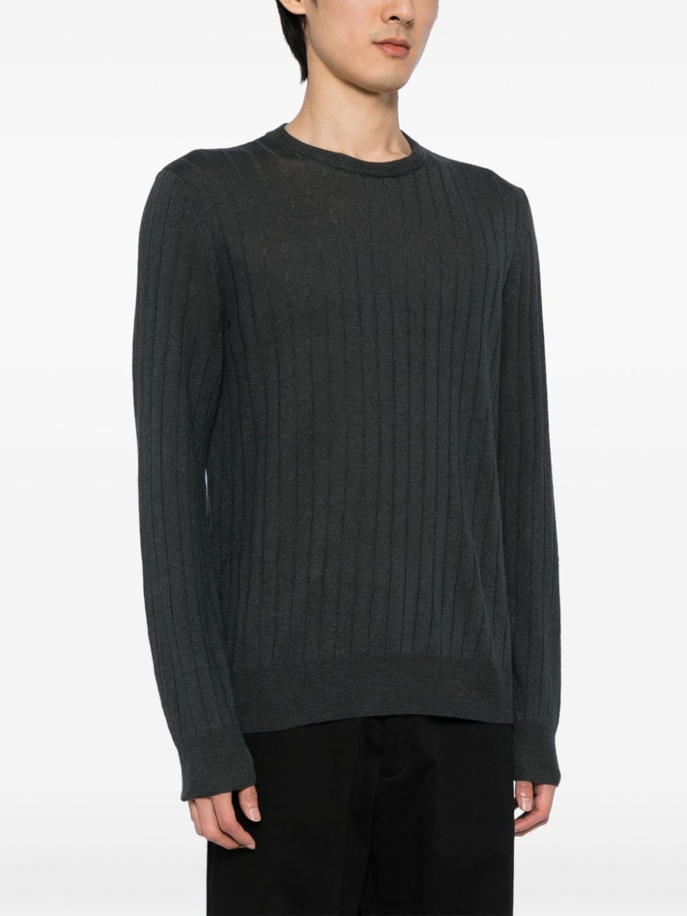 RIBBED-KNIT LINEN-COTTON JUMPER - 3