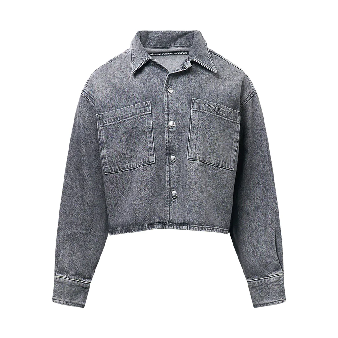 Cropped Long Sleeve Shirt - 1