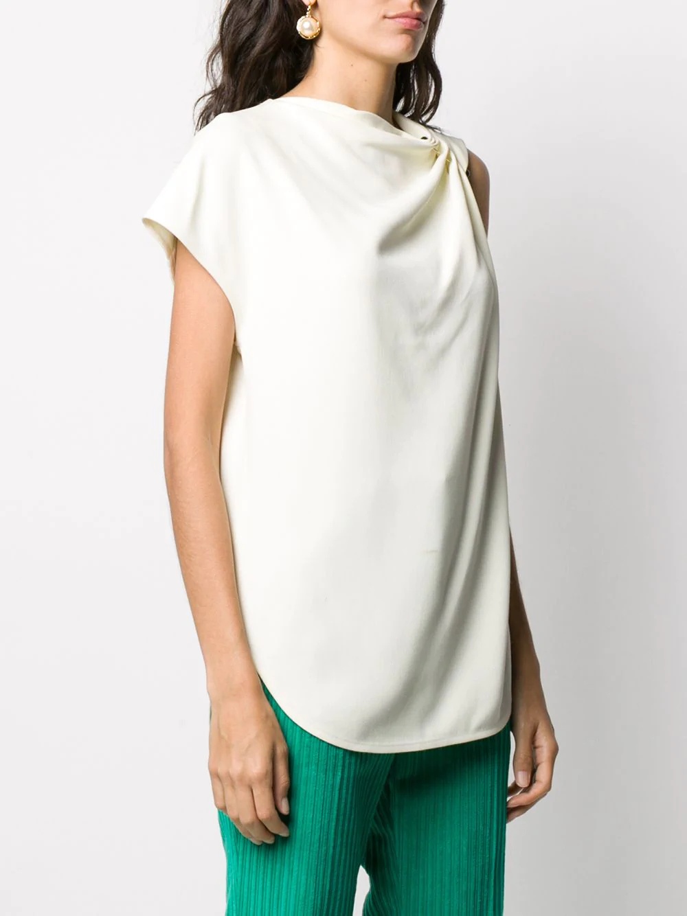 asymmetric cowl-neck top - 3