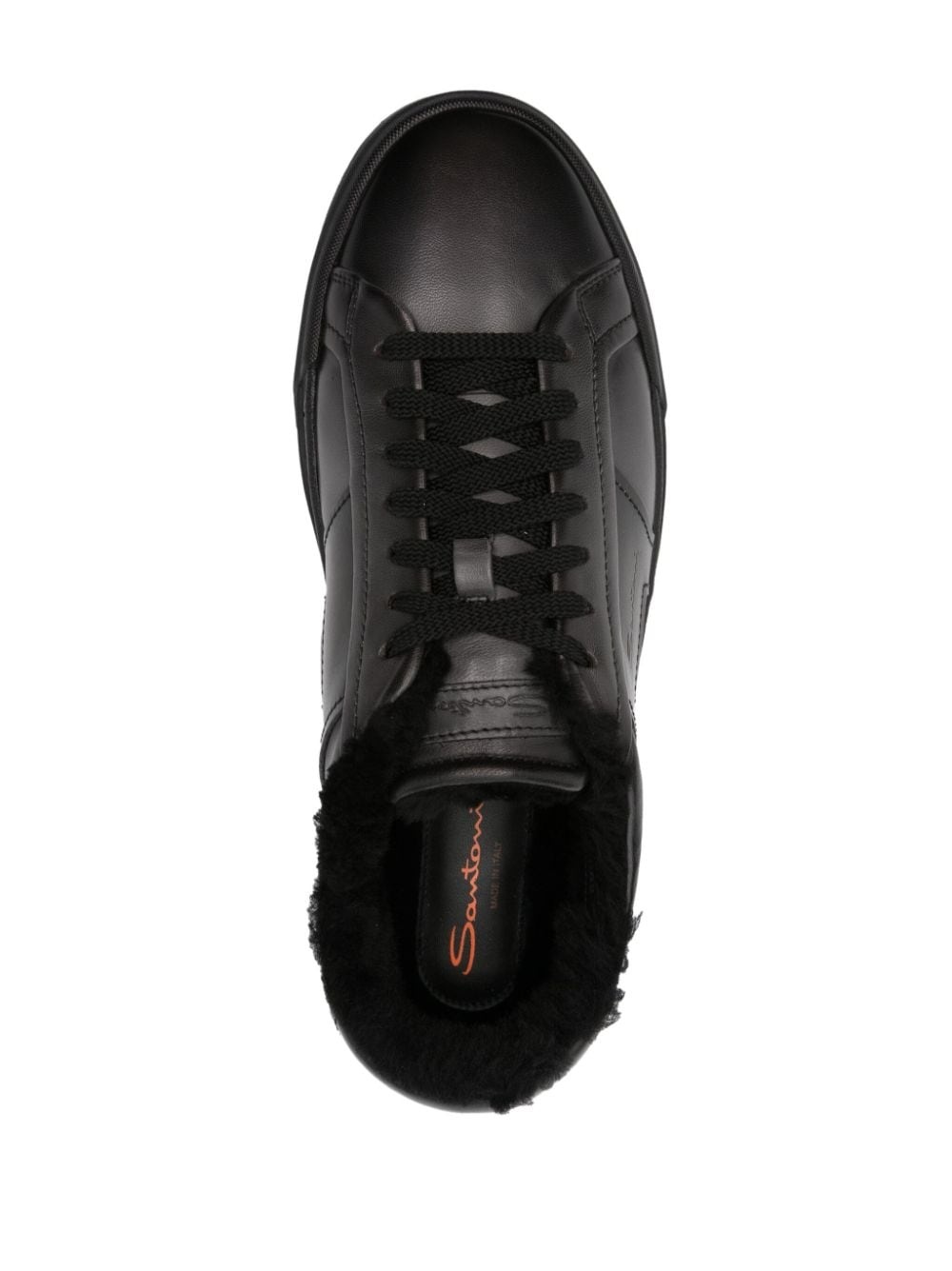 logo-debossed leather sneakers - 4