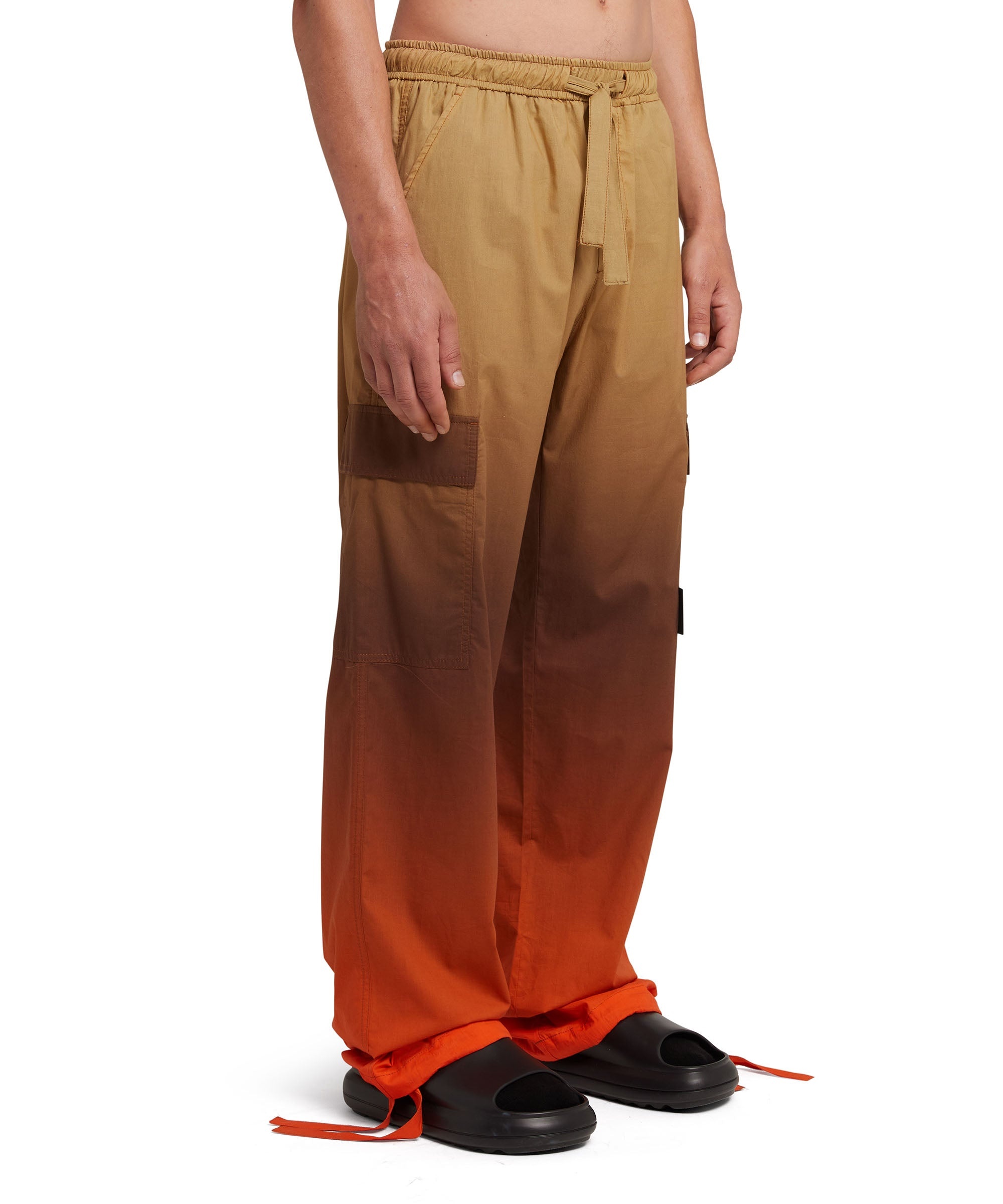 Faded print poplin cargo pants - 4