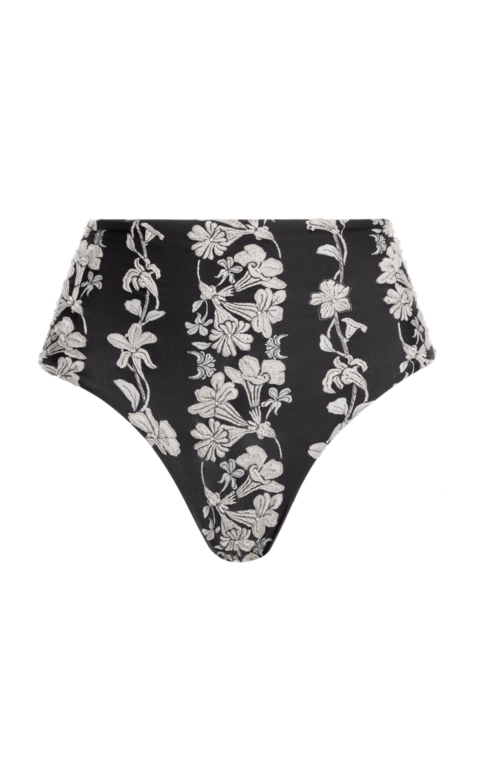 Magenta Printed Bikini Bottom black/white - 1