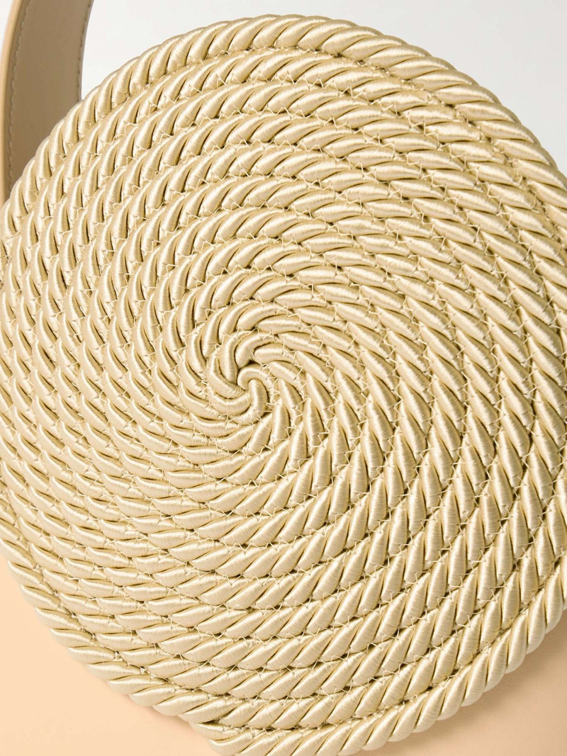 Gunther raffia-trimmed leather tote bag Beige 4