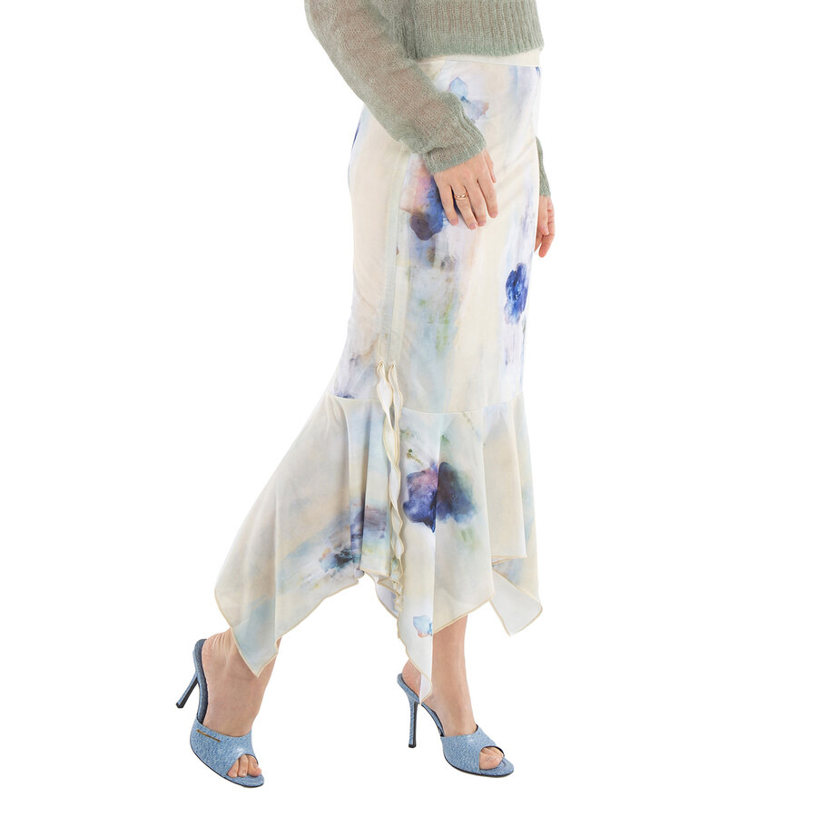 Acne Studios Enola Floral Asymmetric Midi Skirt - 4