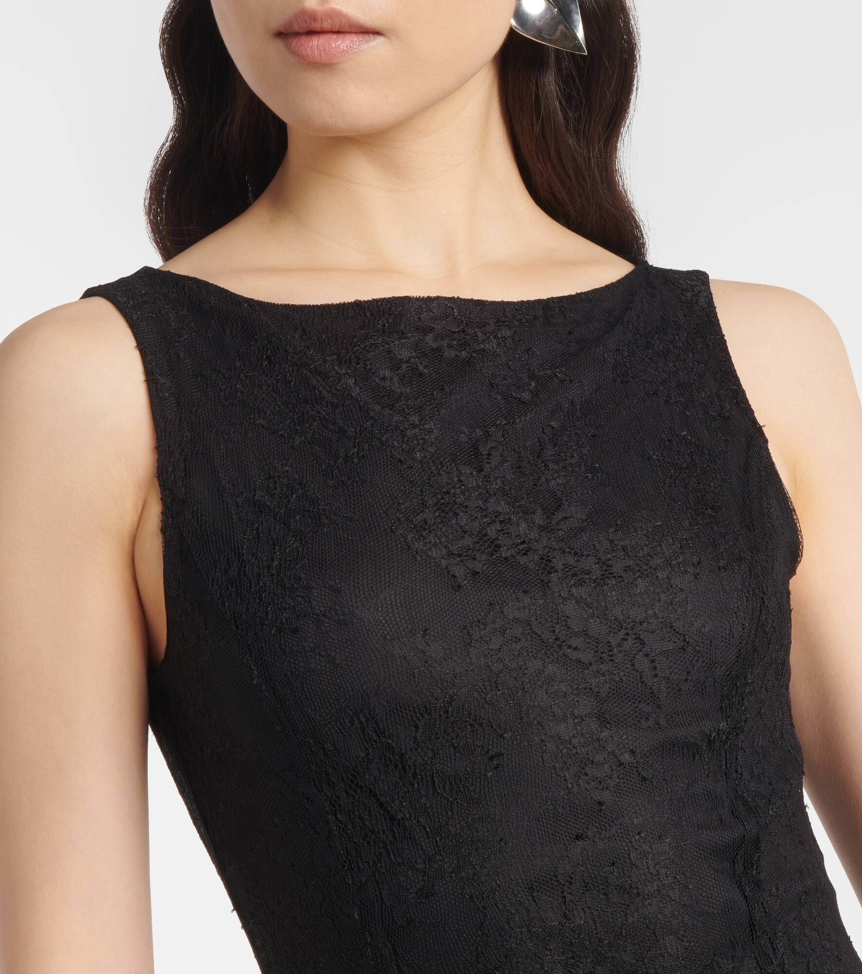 Bow-detail lace minidress - 4