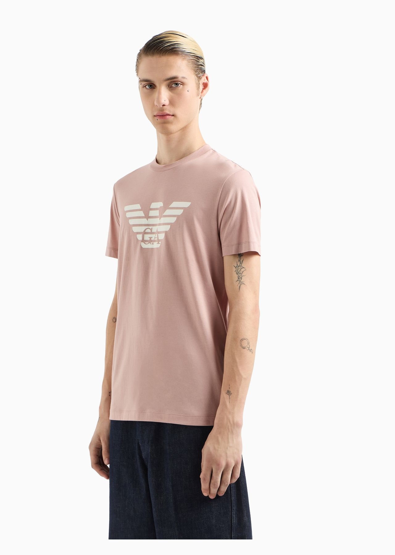 Pima-jersey T-shirt with logo print - 2