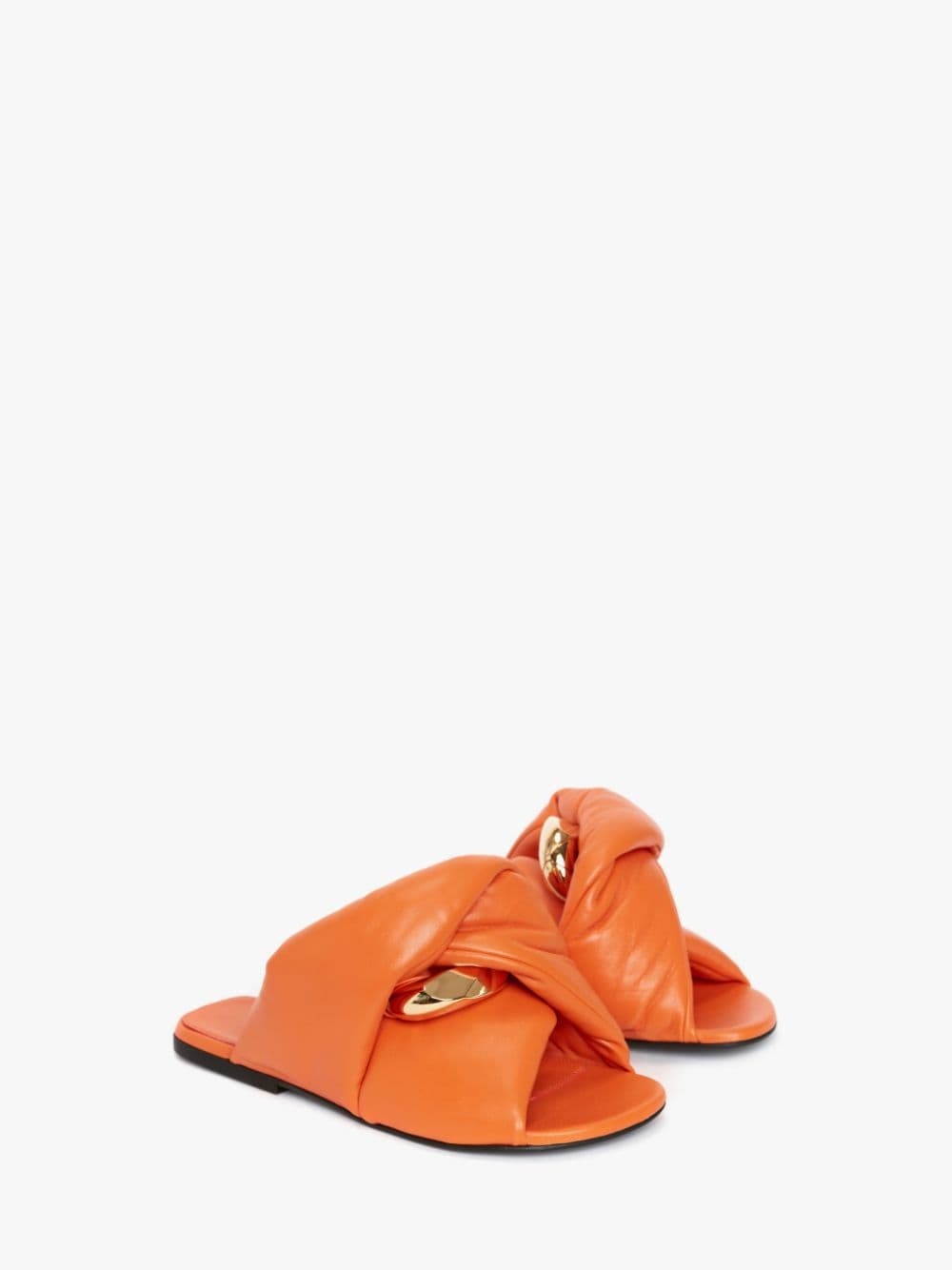 CHAIN TWIST LEATHER FLATS - 2