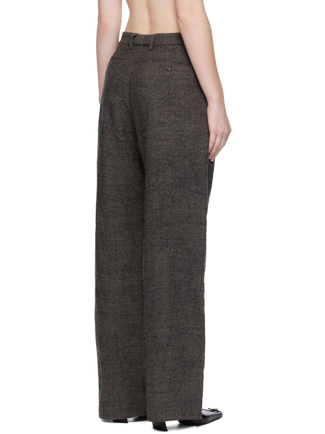 Gray Wide Leg Trousers - 3