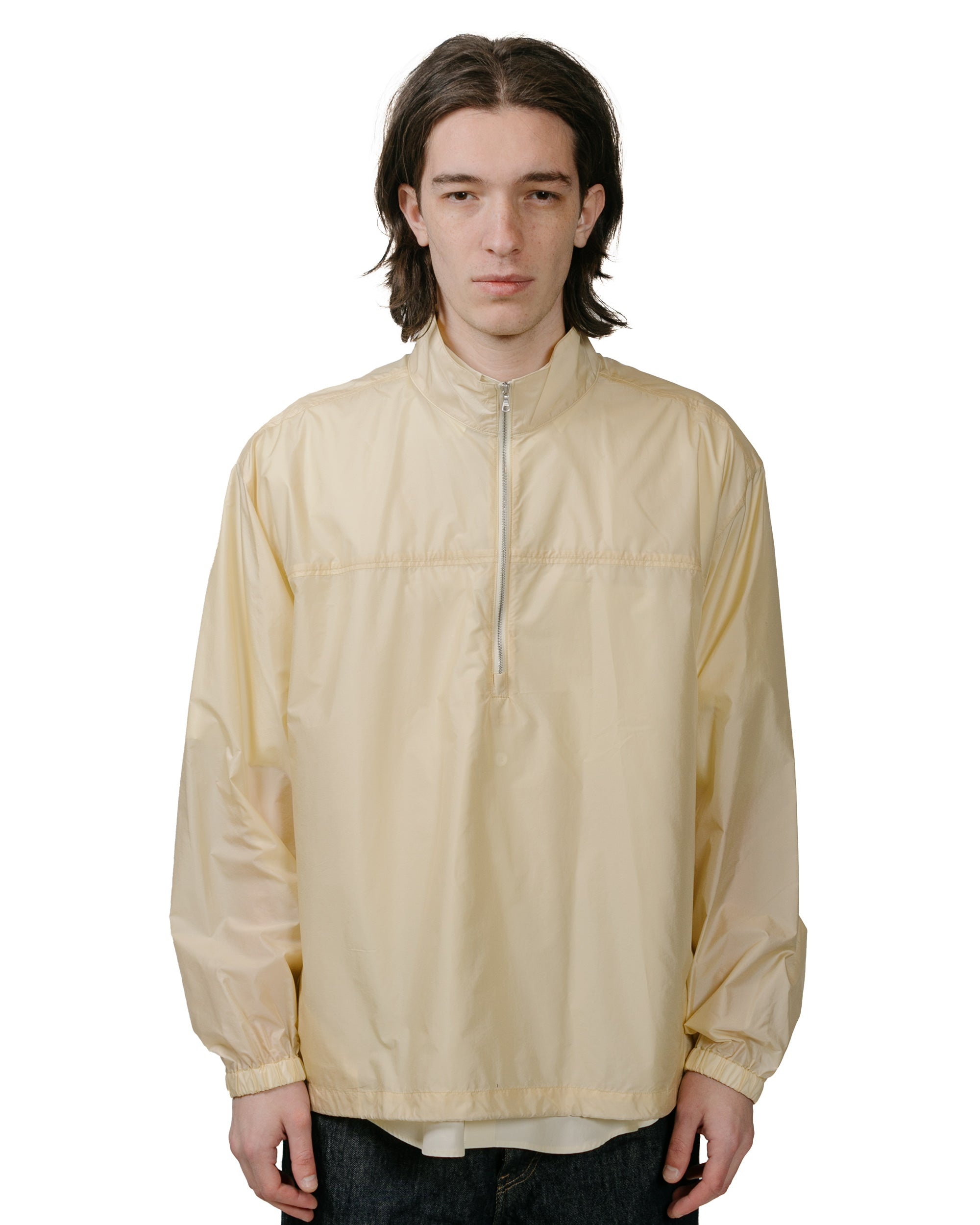Light Nylon Half Zip Pullover Light Yellow - 2