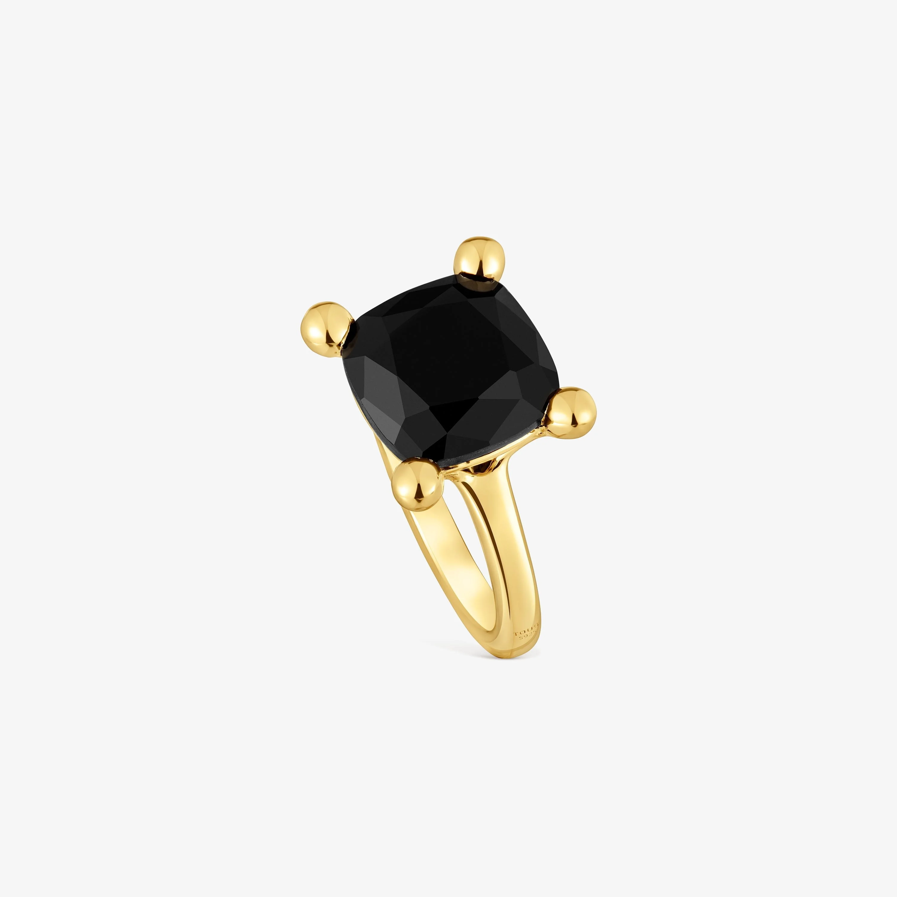 Medium 18K gold vermeil and onyx Ring Color Black - 1