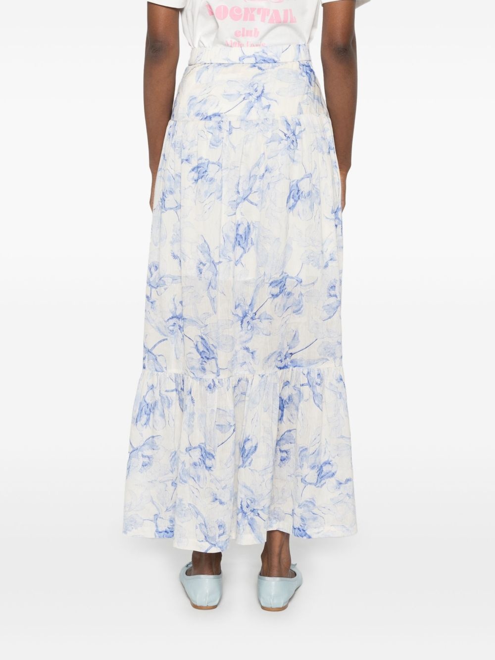 floral-print midi skirt - 4