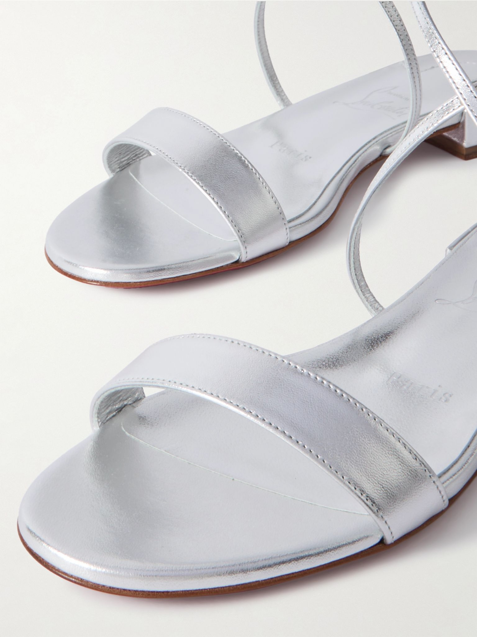 Miss Choca metallic leather sandals Silver - 4