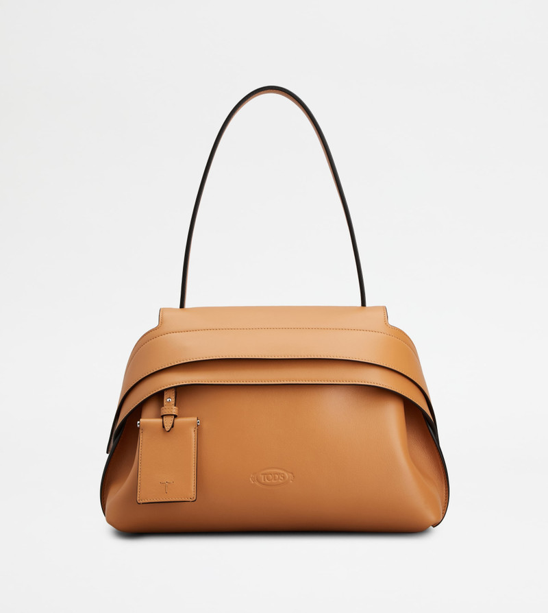 TOD'S WAVE BAG IN LETHER SMALL - BROWN 1