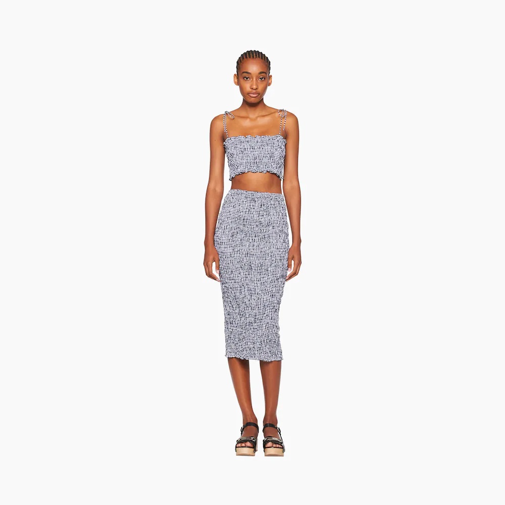 Gingham check crop top - 2