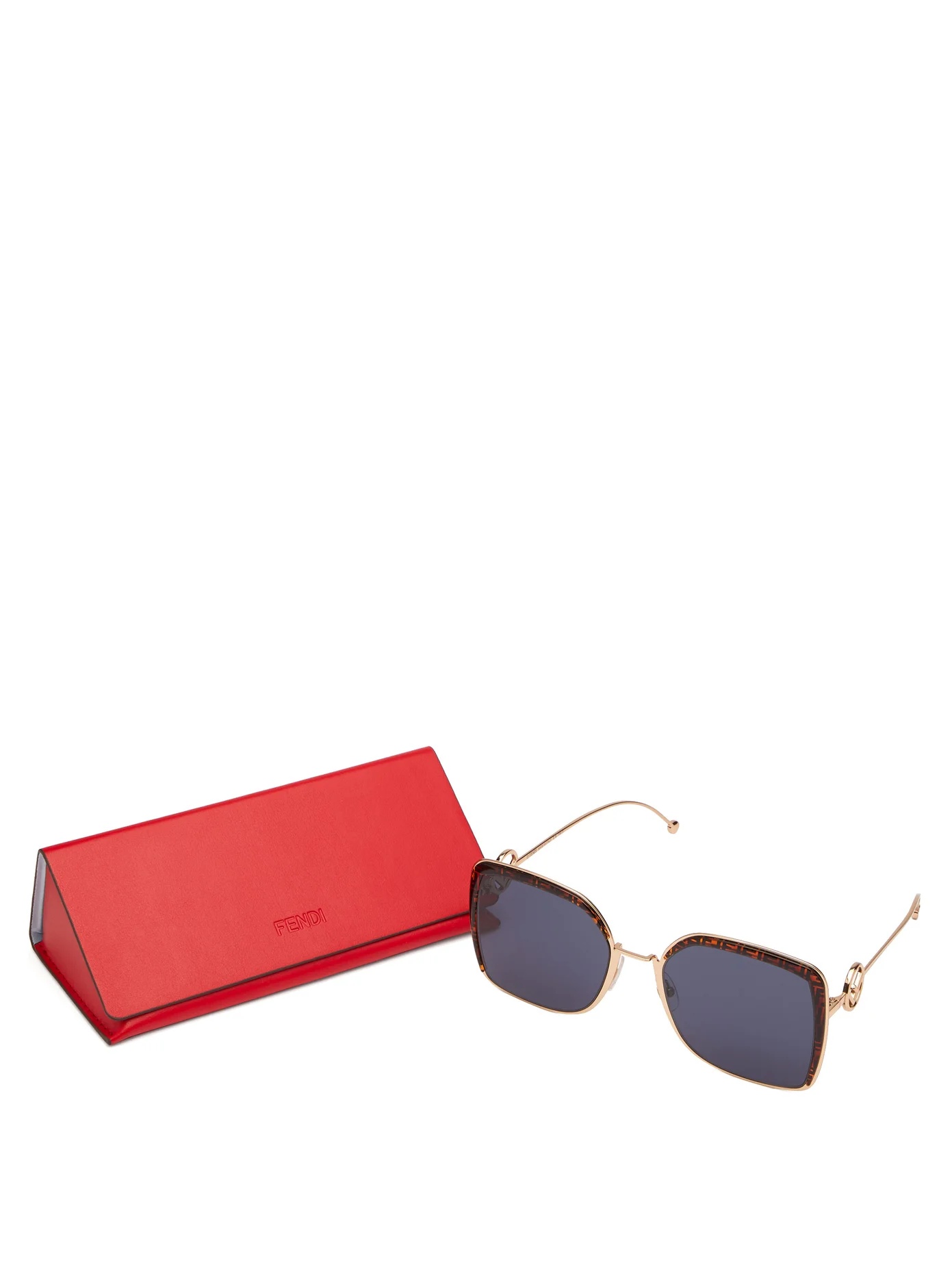 F is Fendi FF-logo square-frame sunglasses - 5