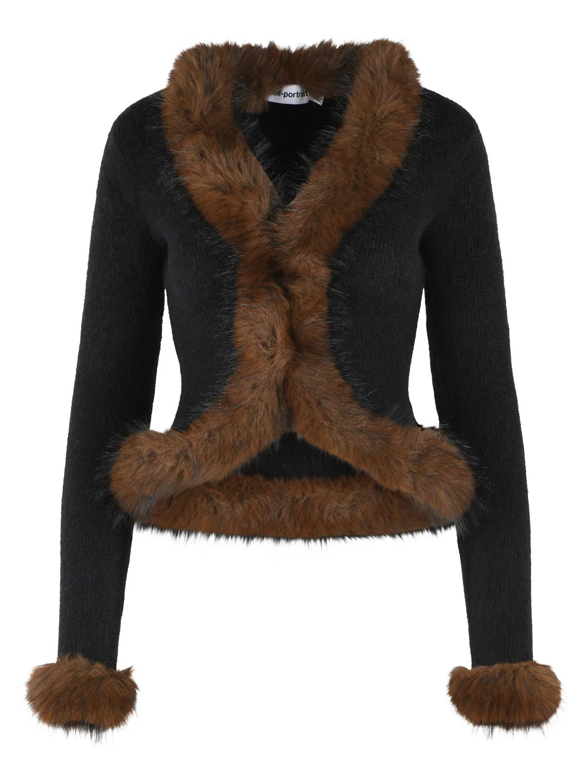 Self Portrait Black Alpaca Blend Cardigan Women - 1
