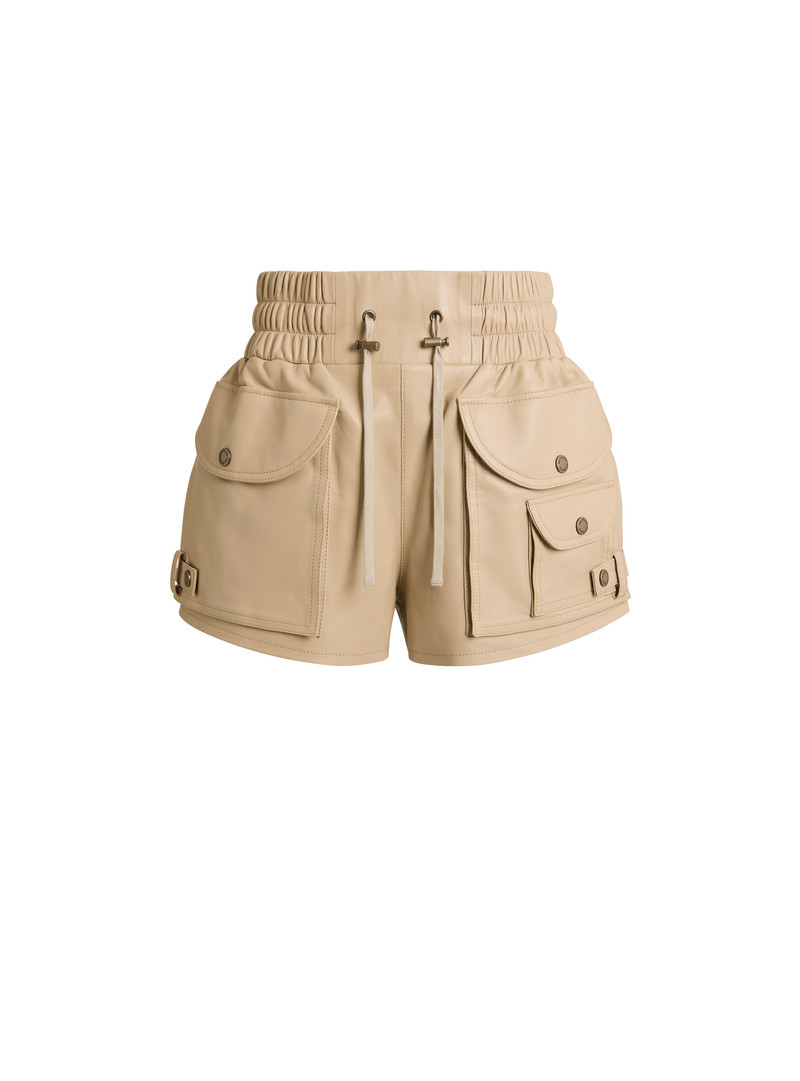 Lambskin utility shorts 1