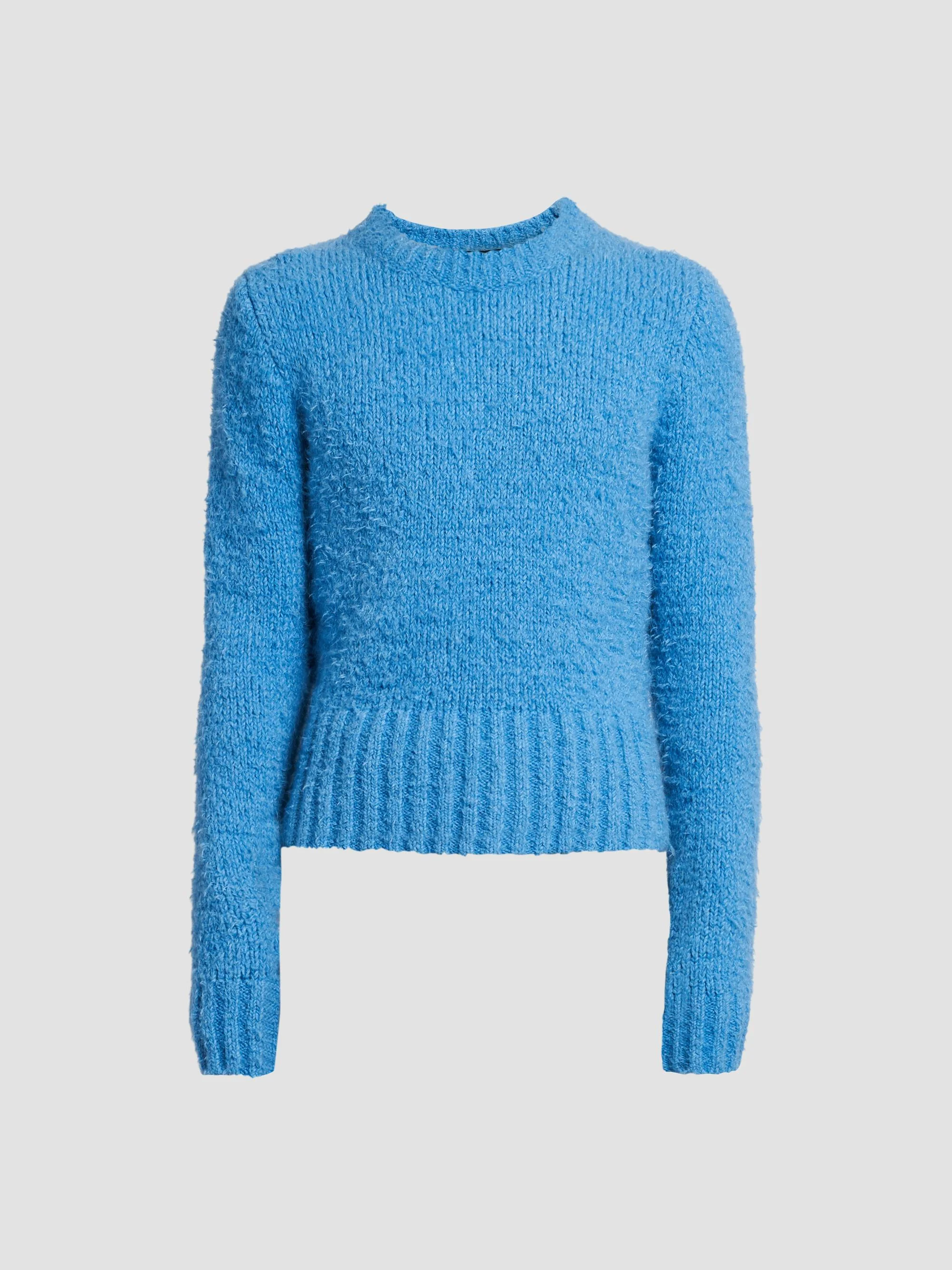 Men's High Pile Crewneck Sweater - Turquoise - 1