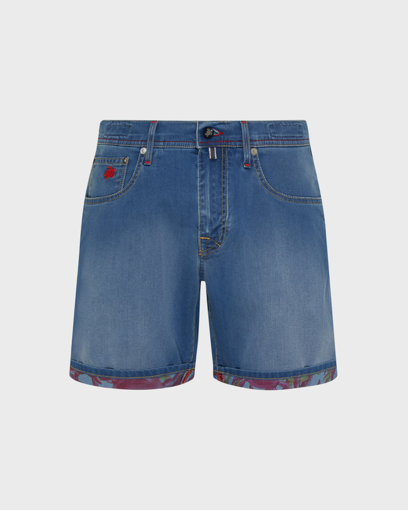 Men Denim Bermuda Shorts Crab Balloons 1