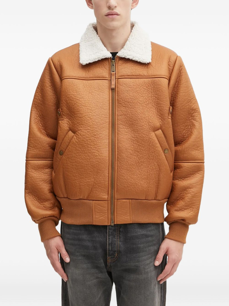 full-zip shearling-collar jacket 1
