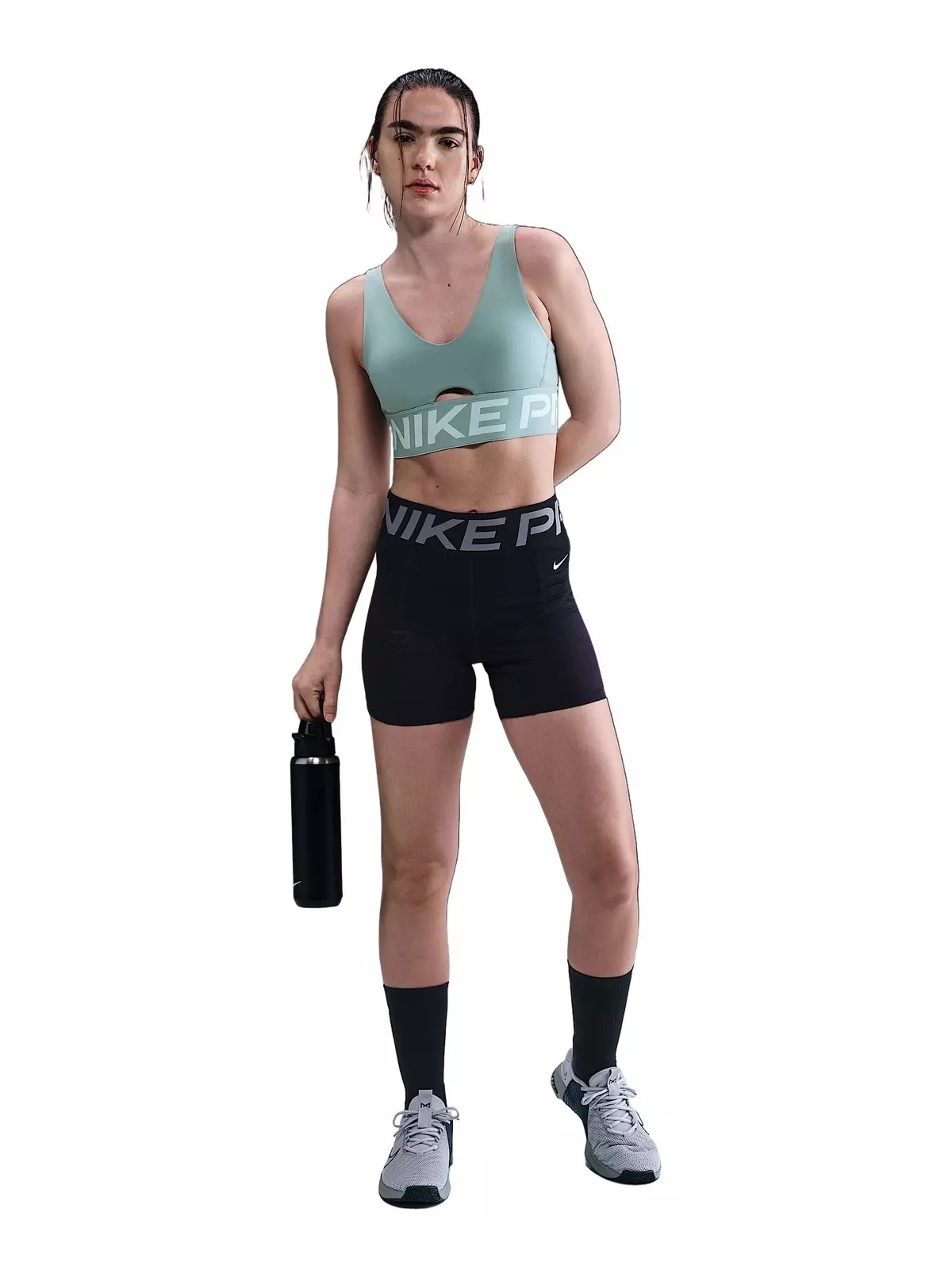 Women's Pro Indy Plunge Medium-Support Padded Sports Bra -Green - 5