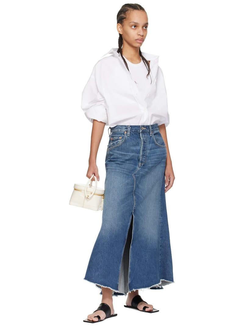 Citizens of Humanity Navy Mina Denim Midi Skirt outlook