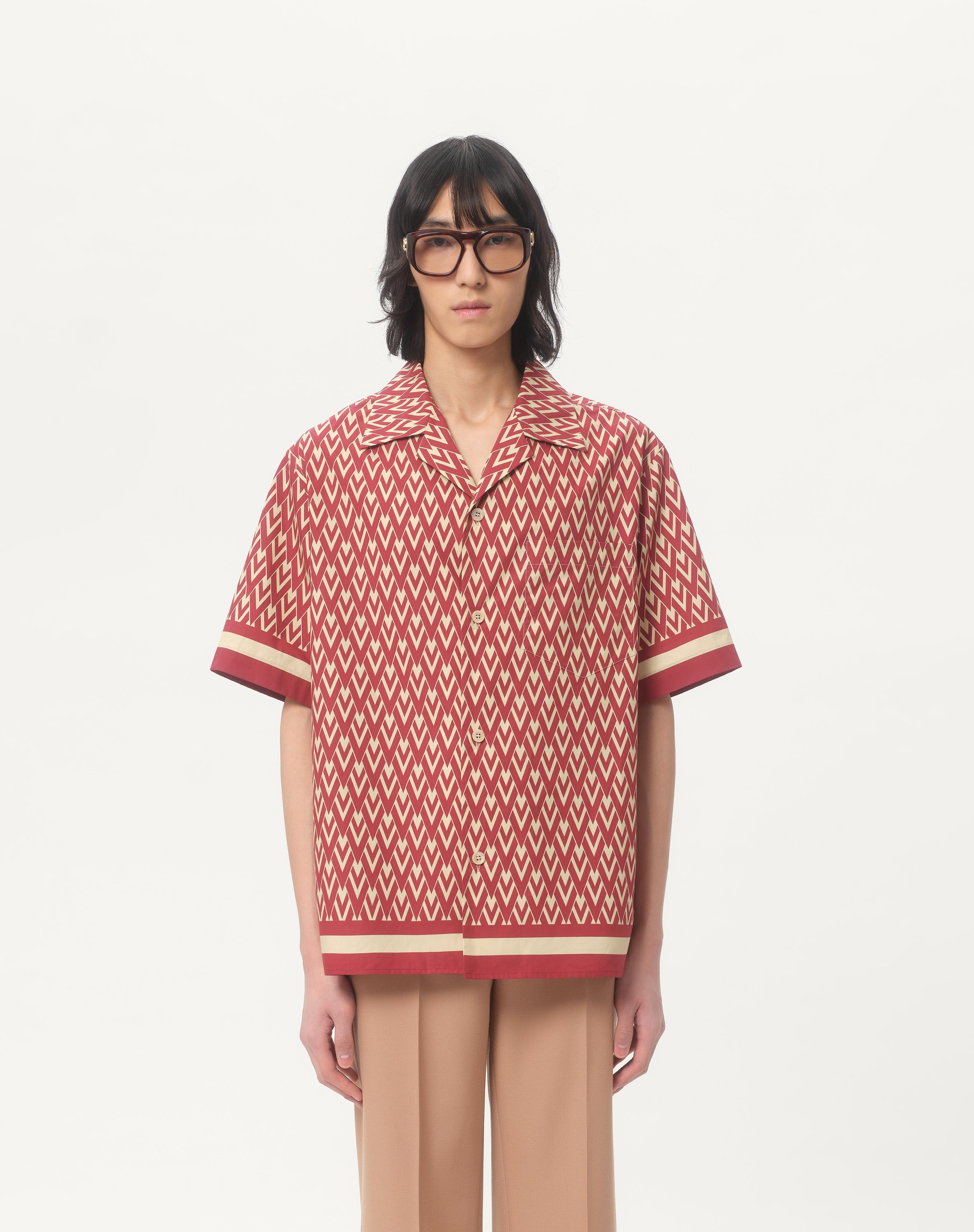 COTTON POPELINE BOWLING SHIRT WITH TOUTE LA V PRINT - 5