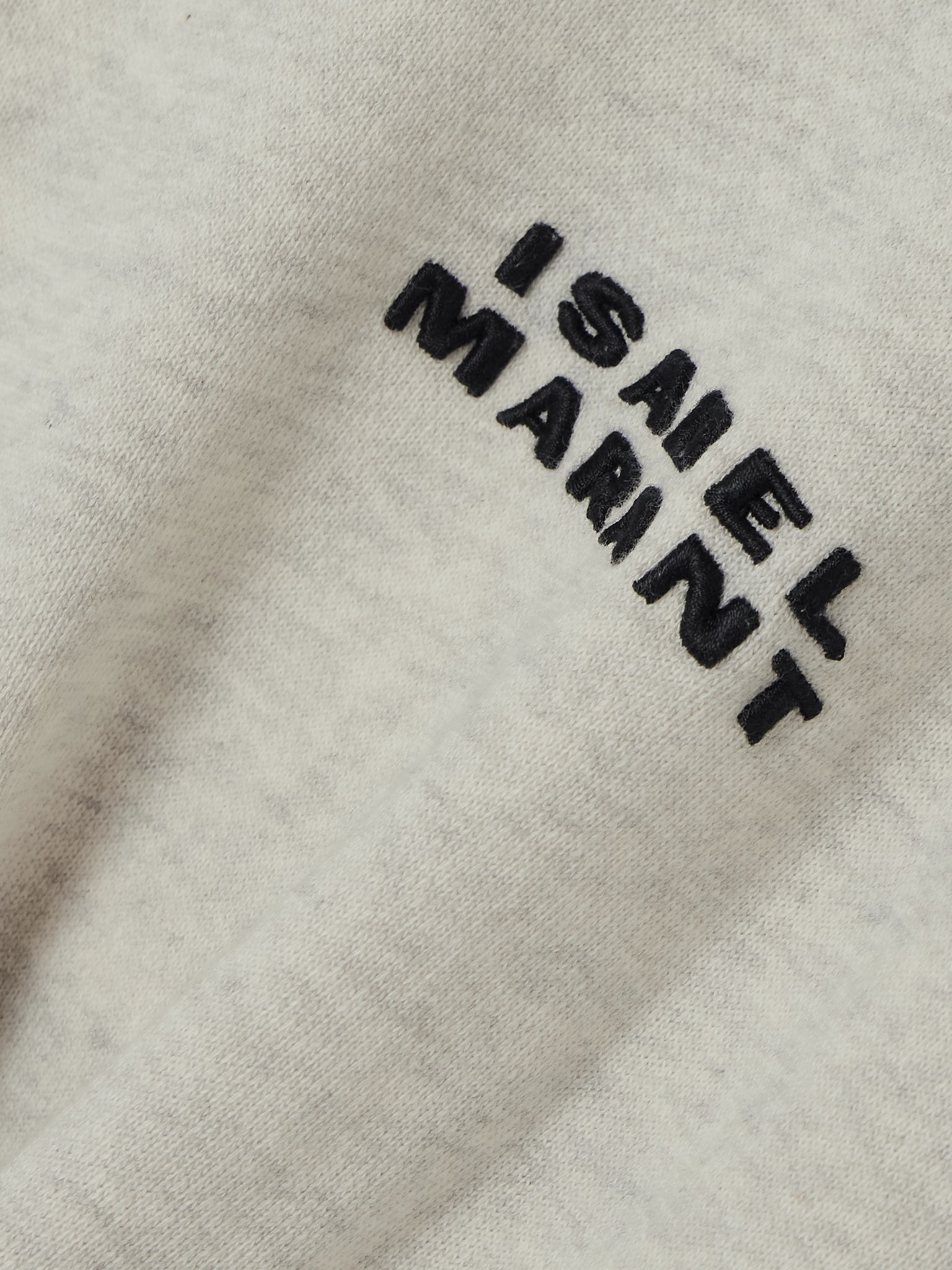 Shad embroidered organic cotton-blend jersey sweatshirt Ecru - 4