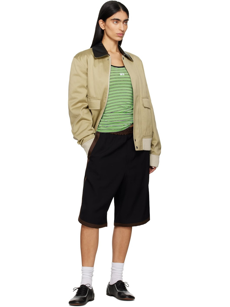 WALES BONNER Khaki Shade Varsity Jacket outlook