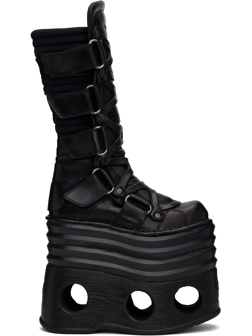 Black New Rock Edition Platform Tower Boots - 1