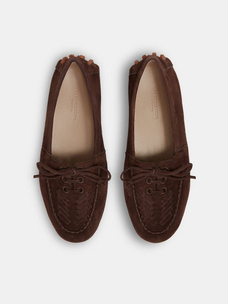 Driver Moccasin / Chocolate Suede Embroidered 3