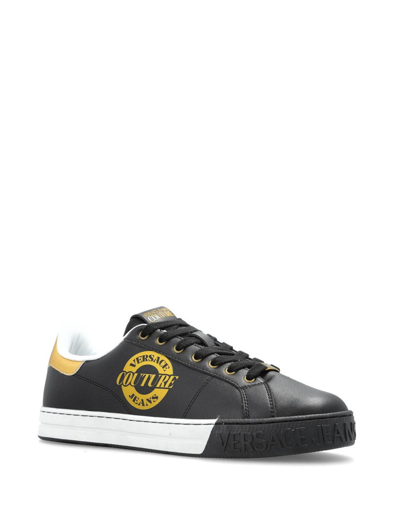 VERSACE JEANS COUTURE logo-print leather sneakers outlook