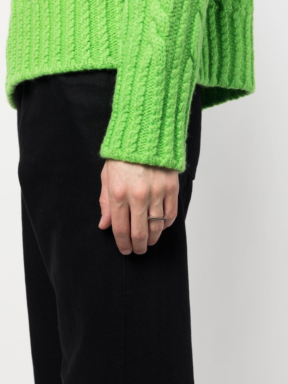 crystal-embellished signet ring - 2