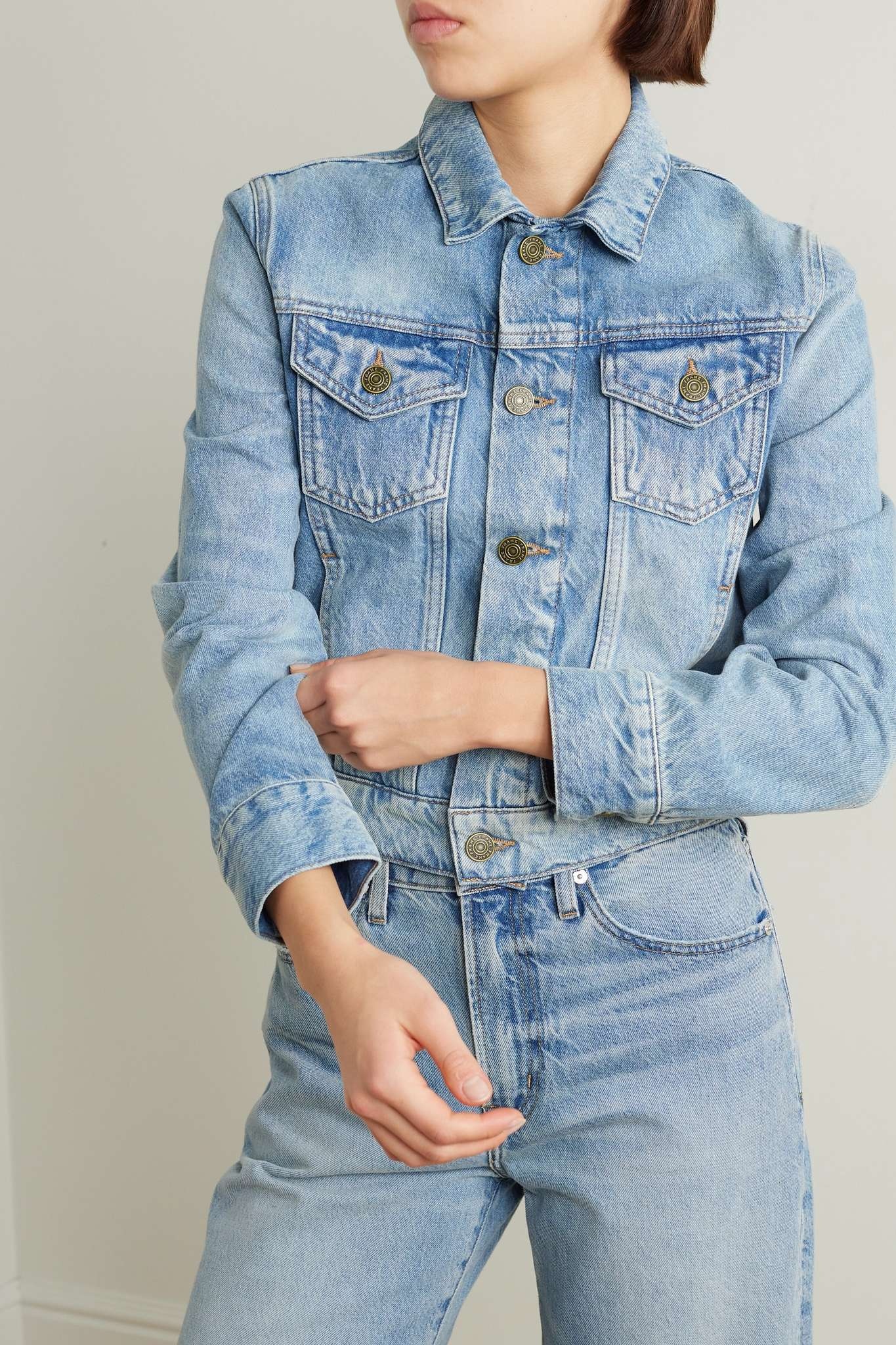 + NET SUSTAIN Shrunken Trucker cropped denim jacket - 3