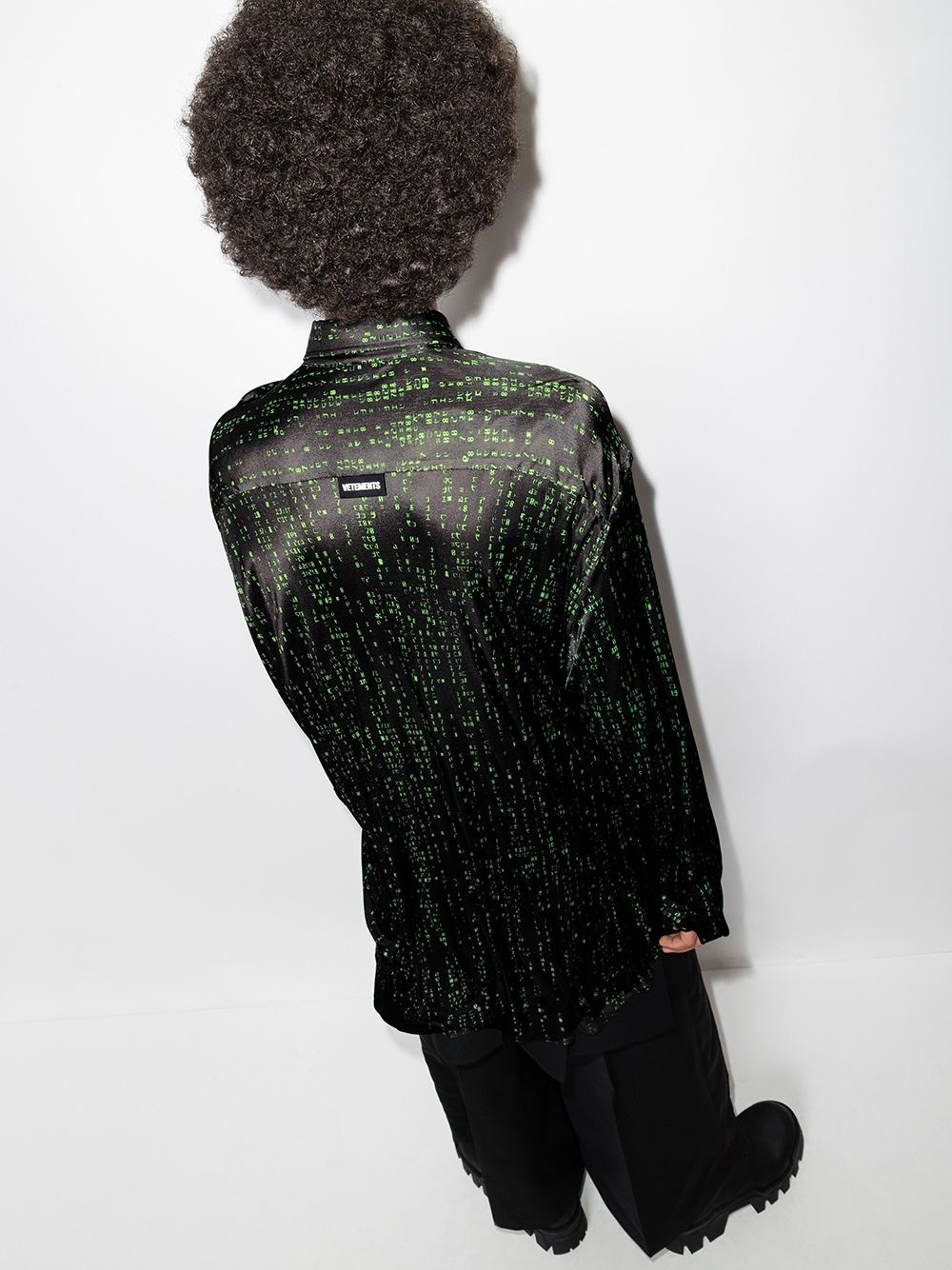 Green Code long-sleeve shirt - 3