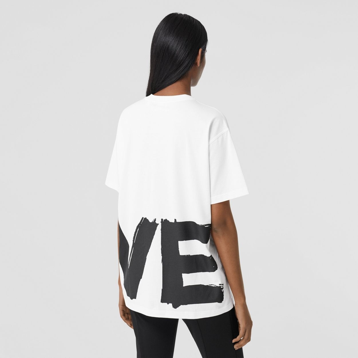 Love Print Cotton Oversized T-shirt - 4