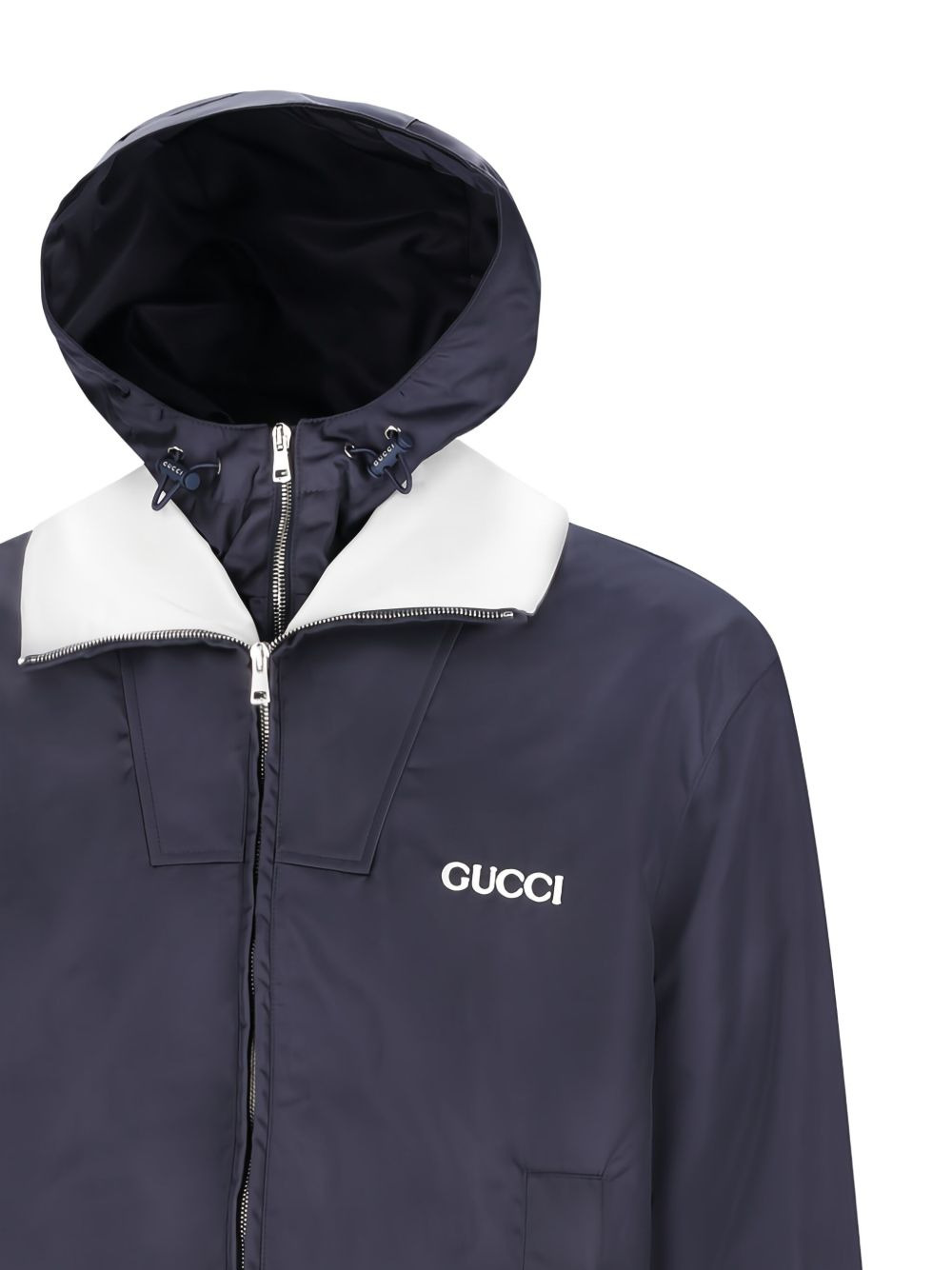 attached hood logo-detail jacket - 3