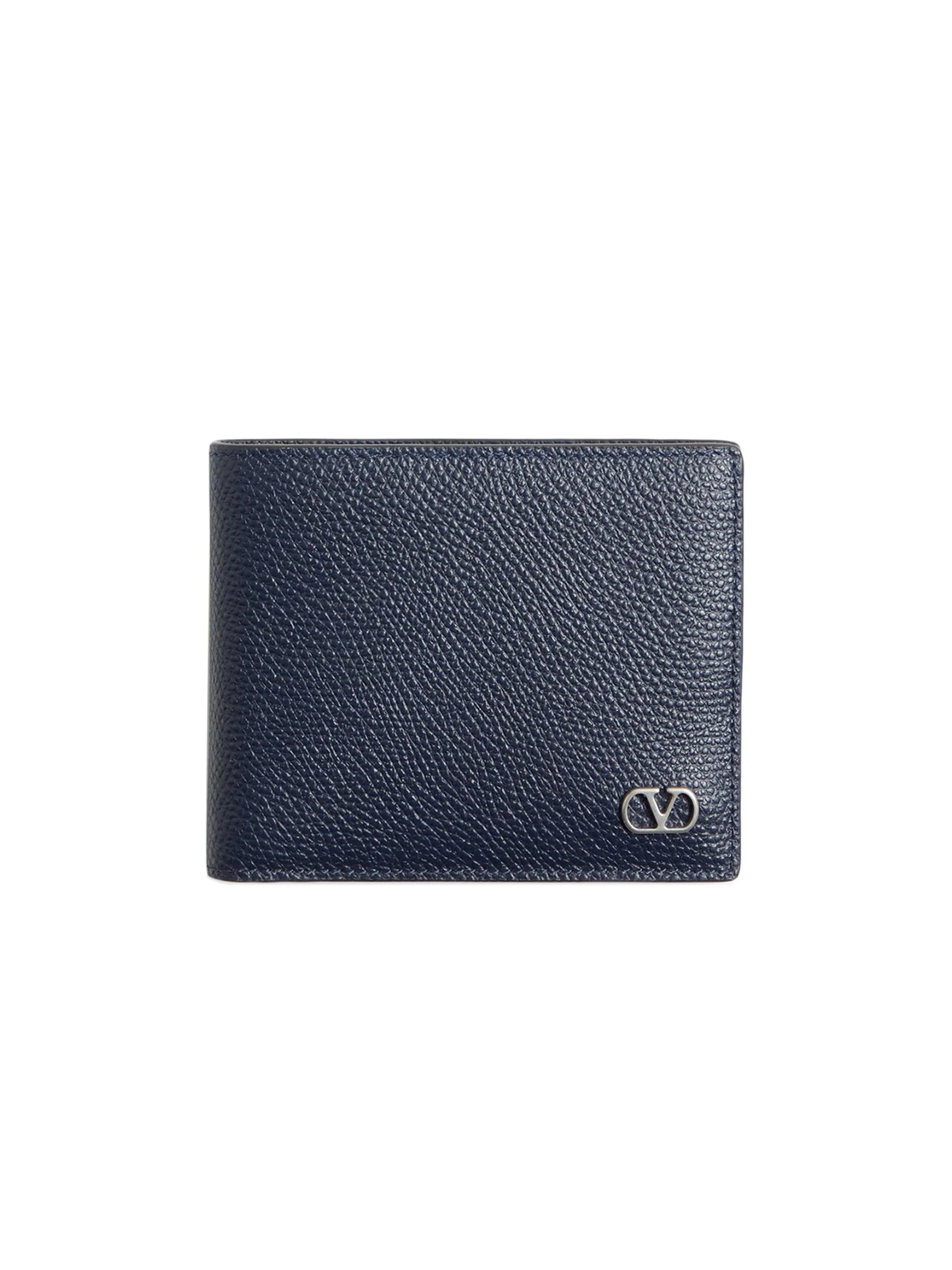 Men's VLogo Signature Grainy Calfskin Wallet - Marine - 1