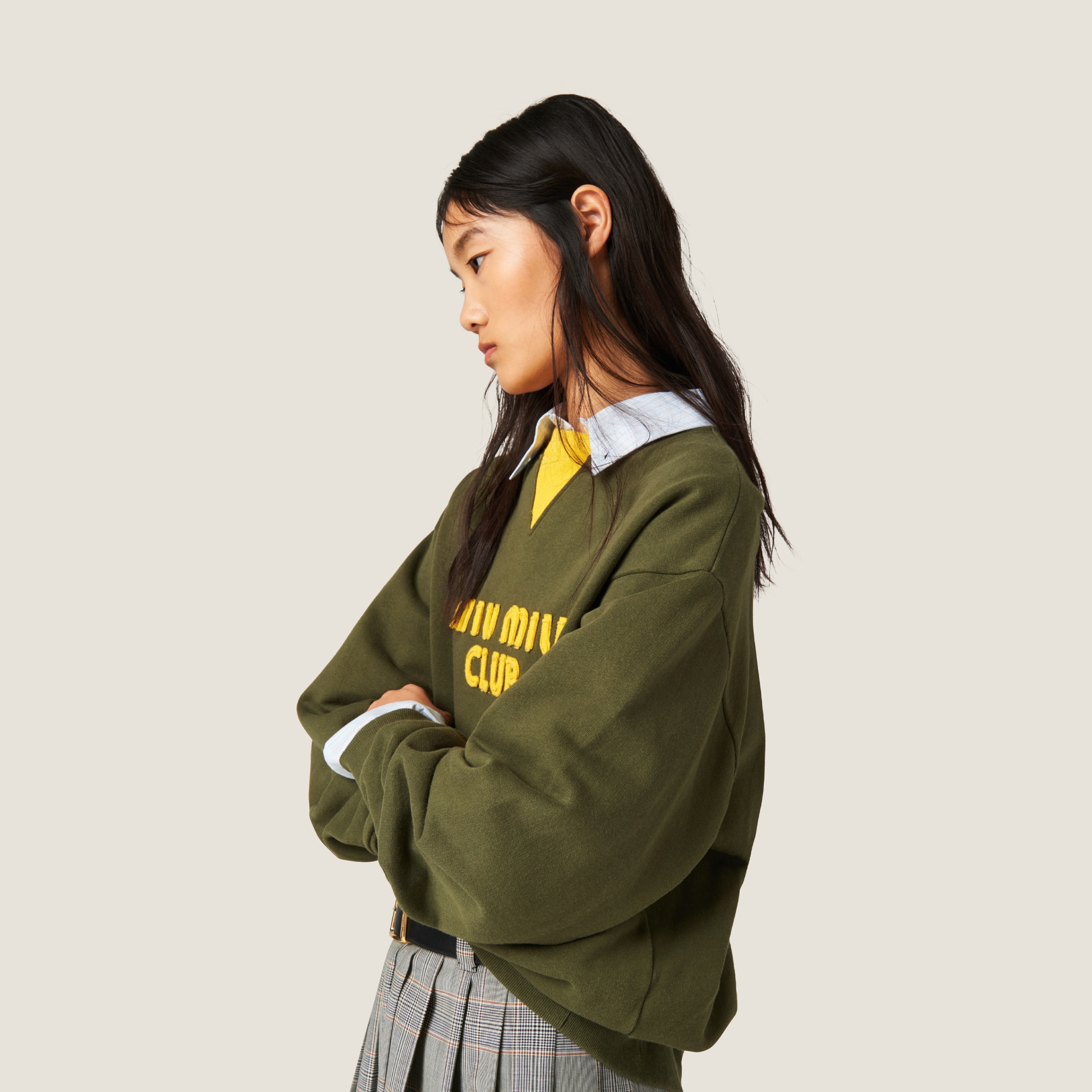 Cotton fleece sweatshirt with embroidered logo - 5