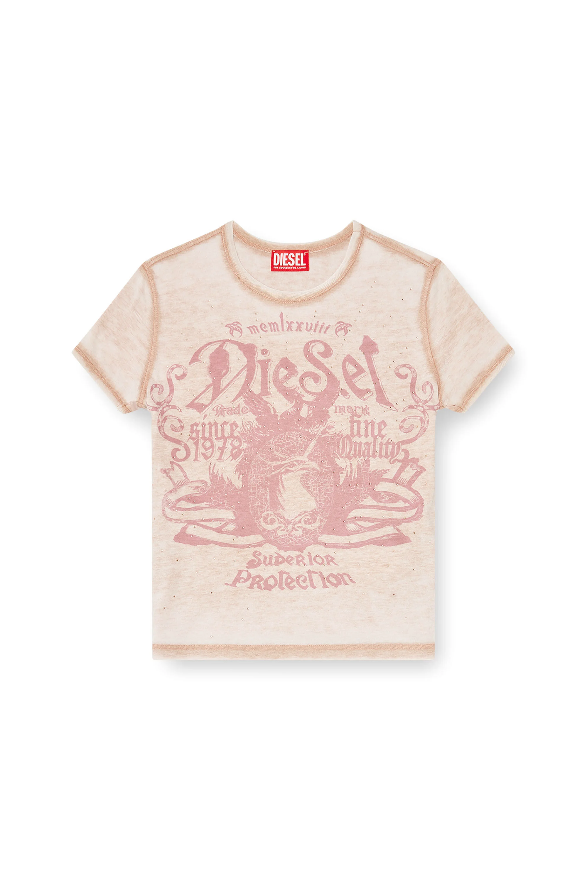 SLIM JERSEY T-SHIRT WITH PRINT AND STUDS - 1