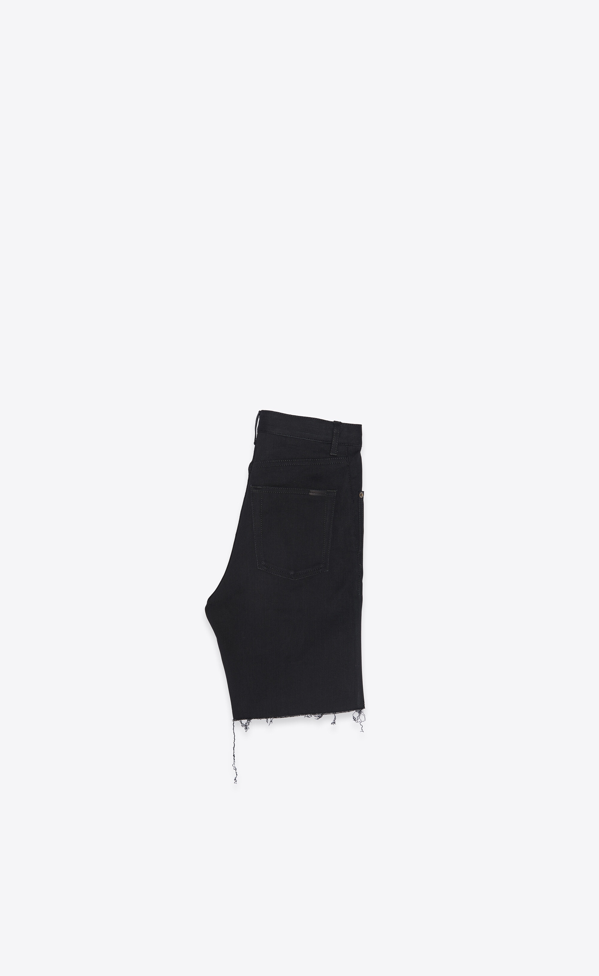 shorts in used black stretch denim - 2