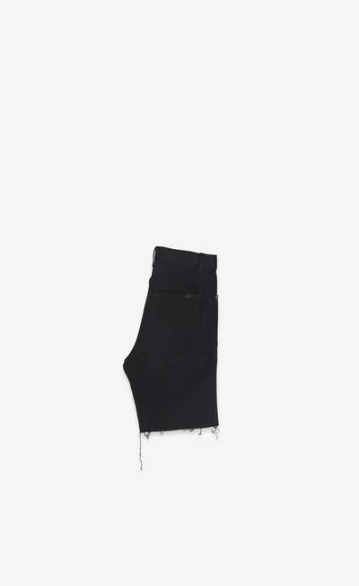 SAINT LAURENT shorts in used black stretch denim outlook