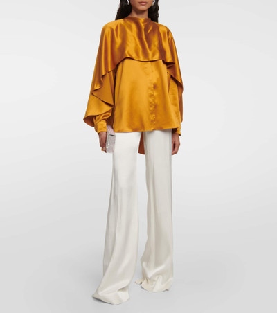 Roksanda Kata draped silk satin top outlook